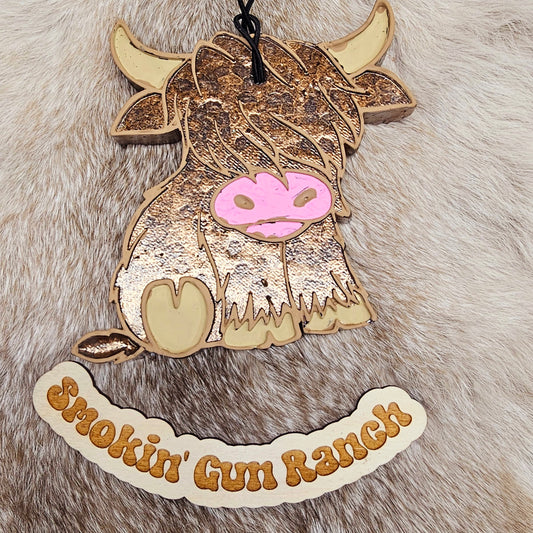 Sitting Highland Cow Freshie