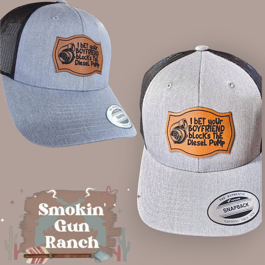 I bet your Boyfriend blocks the... Leatherette Patch Hat