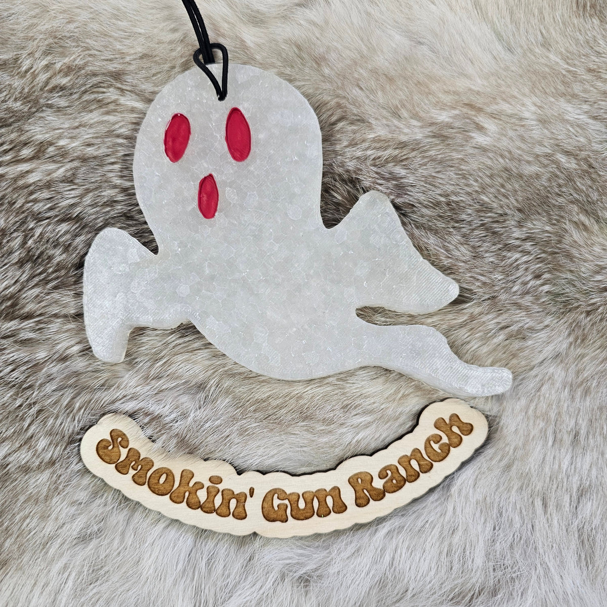 White ghost freshie with red eyes