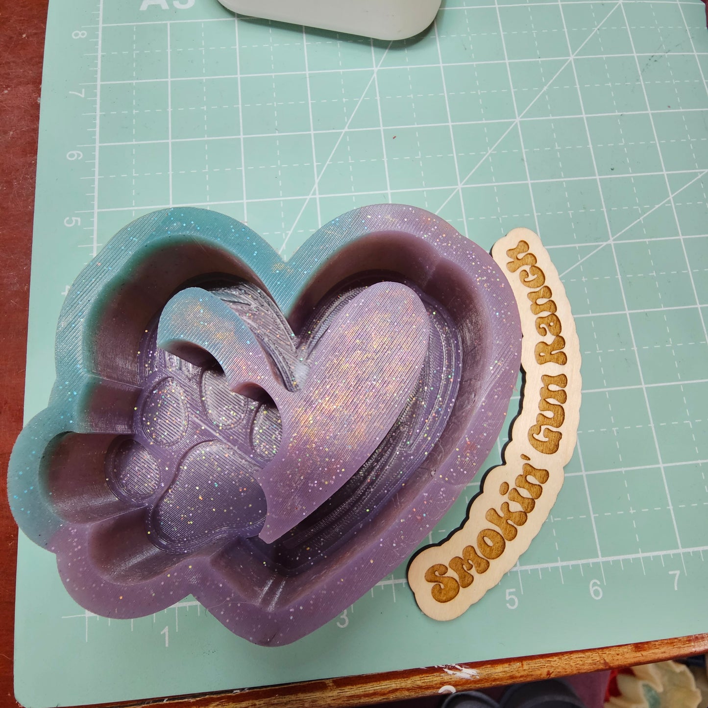 Heart with Paw print FRESHIE MOLD