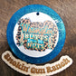 Blue round cardstock freshie with Wrangler graphic