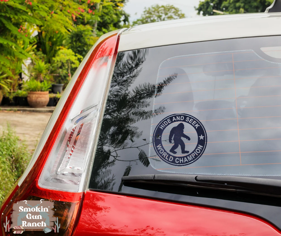 Bigfoot Hide and Seek Champion Vinyl decal