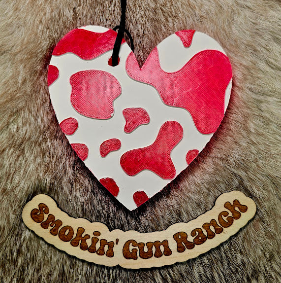 Cow Print Heart Freshie