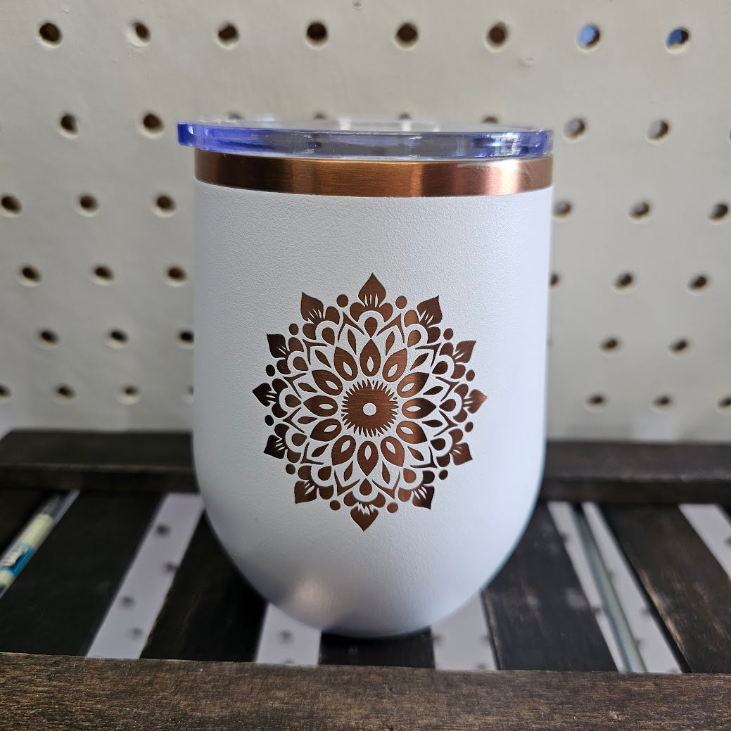 Tumbler-white with rose gold underlay