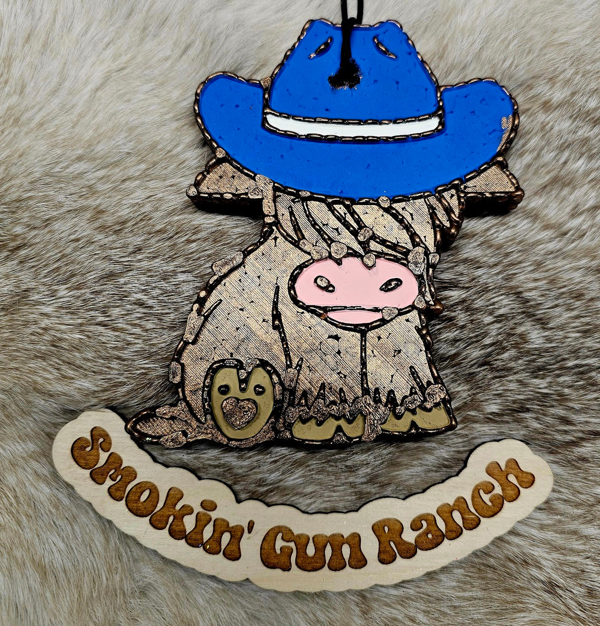 Cowboy Hat Highland Cow Freshie