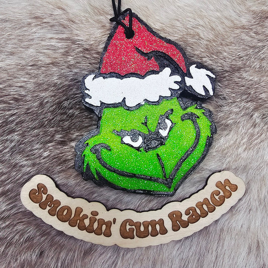 Green Guy in Santa Hat Freshie