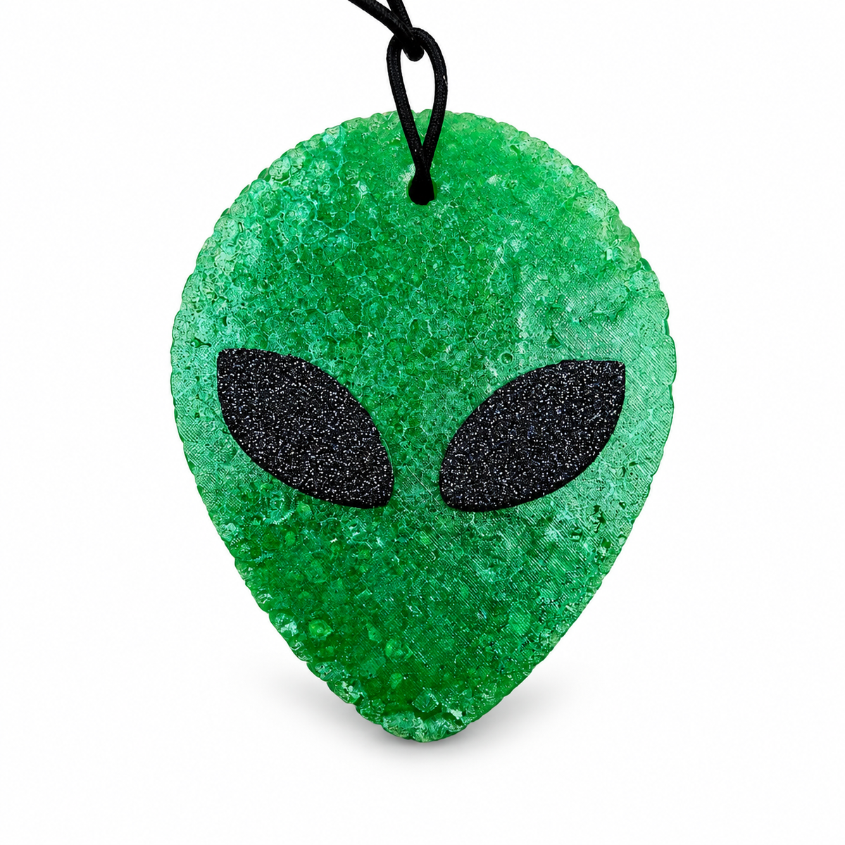 Alien Head Freshie handmade car freshie on a clean white background