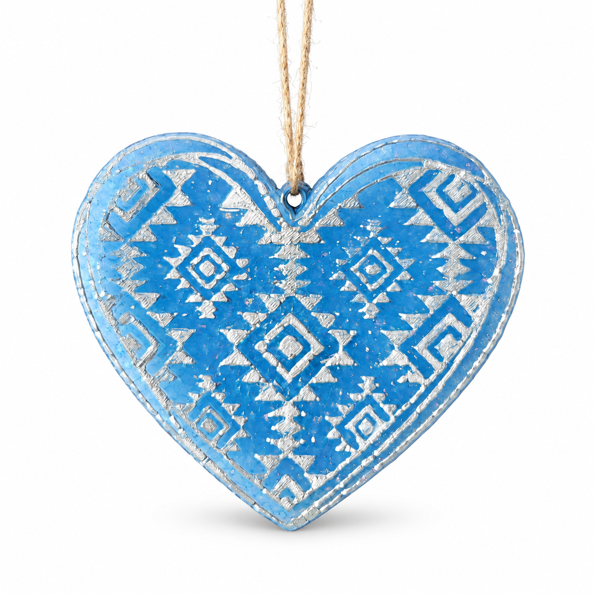 Aztec Heart Freshie handmade car freshie on a clean white background