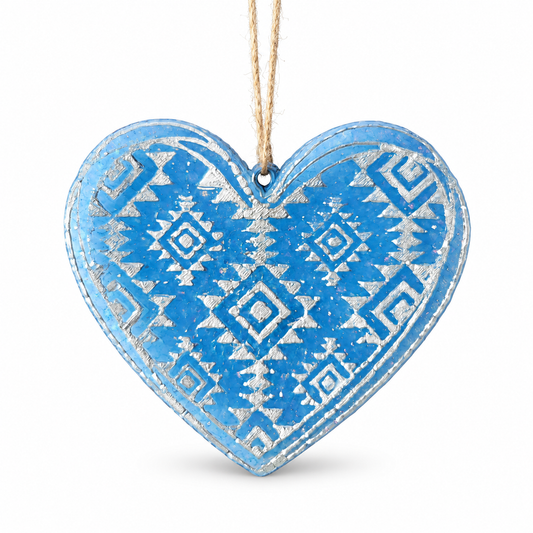 Aztec Heart Freshie handmade car freshie on a clean white background