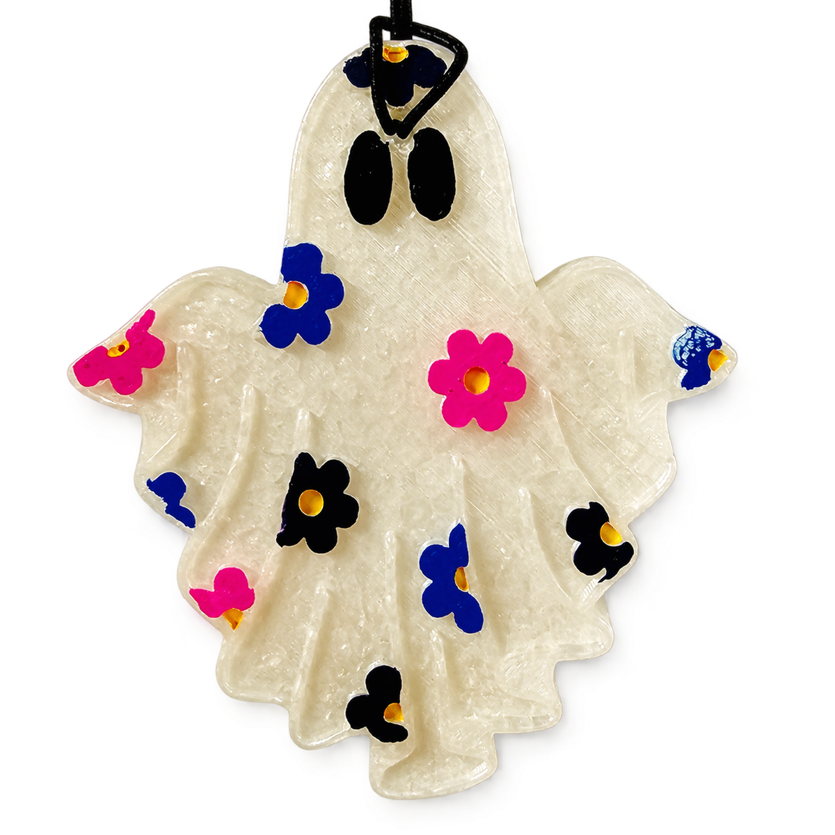 Flower Ghost Freshie handmade car freshie on a clean white background