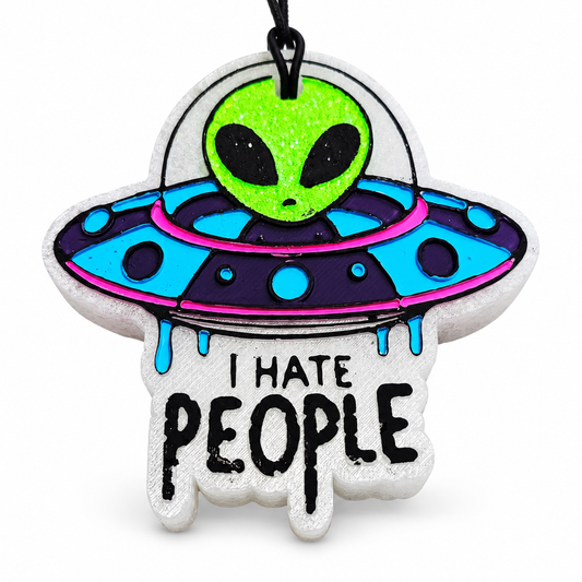 I Hate People Freshie handmade car freshie on a clean white background
