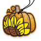 Pumpkin with Sunflower Freshie handmade car freshie on a clean white background