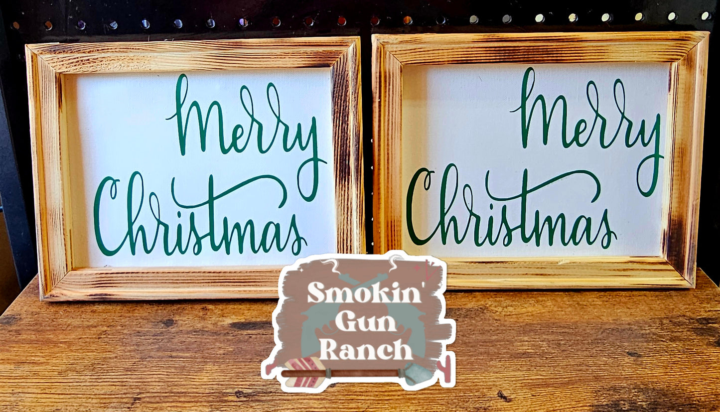 Christmas canvas framed signs