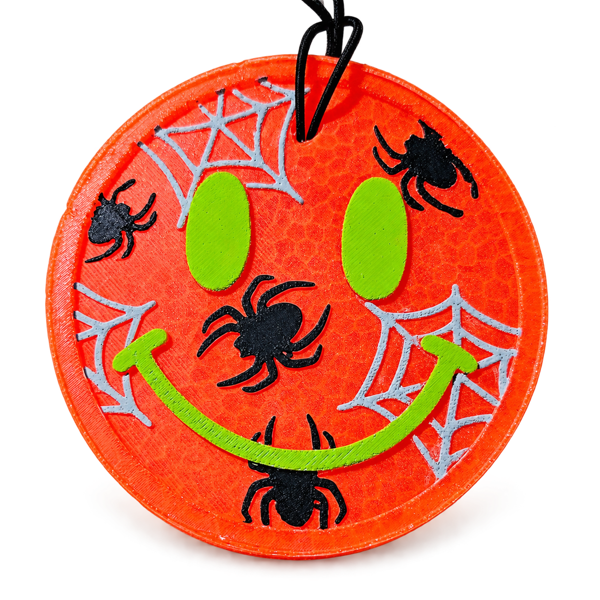 Spider Smiley Freshie handmade car freshie on a clean white background
