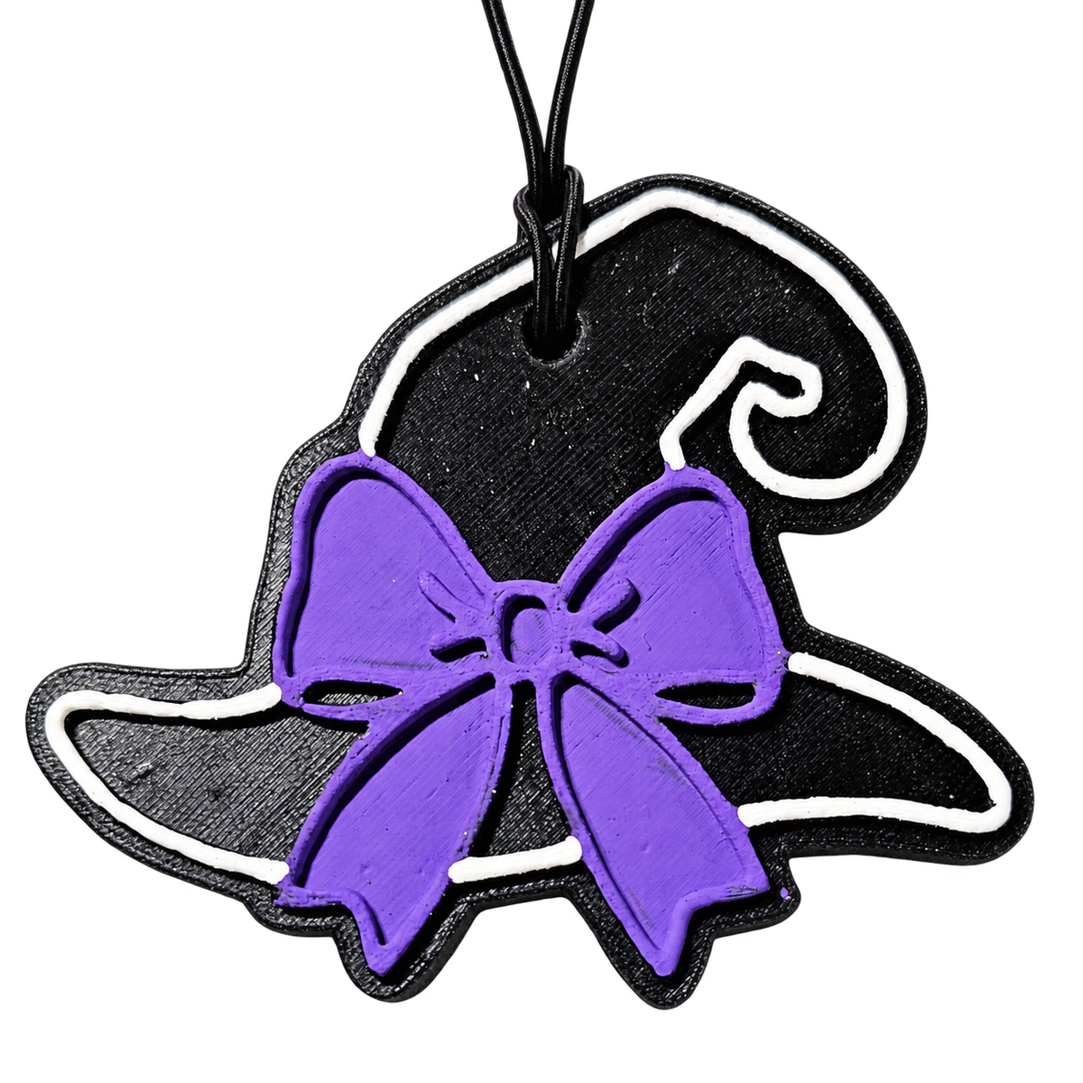 Witch Hat Bow Freshie handmade car freshie on a clean white background