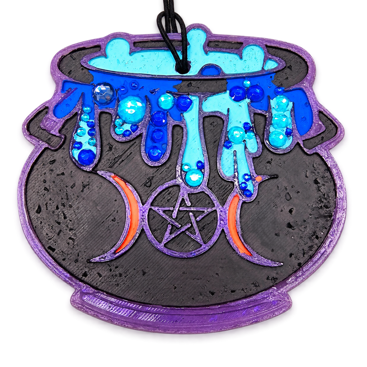 Witches Cauldron Freshie handmade car freshie on a clean white background